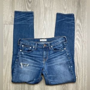 Madewell Slim Boyjean ripped distressed blue denim jeans size 26